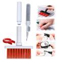 Multi-Function Soft 5 in 1 Gadget Cleaner Mobile Phone Handfree Bluetooth Earphones Headphones Laptop Camera Lens Cleaning Tool Kit Key-Cap Puller for PC Keyboard Computer Flocking Sponge For Airpods Earbuds Case Cover Corner Gap Duster Grove Dust Remover. 