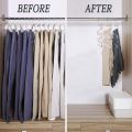 Multi Functional Organizer Trouser Pants Rack Shelves 5 in1 Stainless Steel Wardrobe Magic Hanger Clothes Shelf Tie Scarf Cloth Hang Bars Closet Cupboard. 