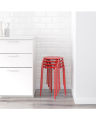 IKEA Stool, Black / White / Red. 