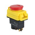 250V 16A IP54 Start Stop Switch No Volt Release Switch with Emergency Stop Push Button Electromagnetic on Off Switch. 