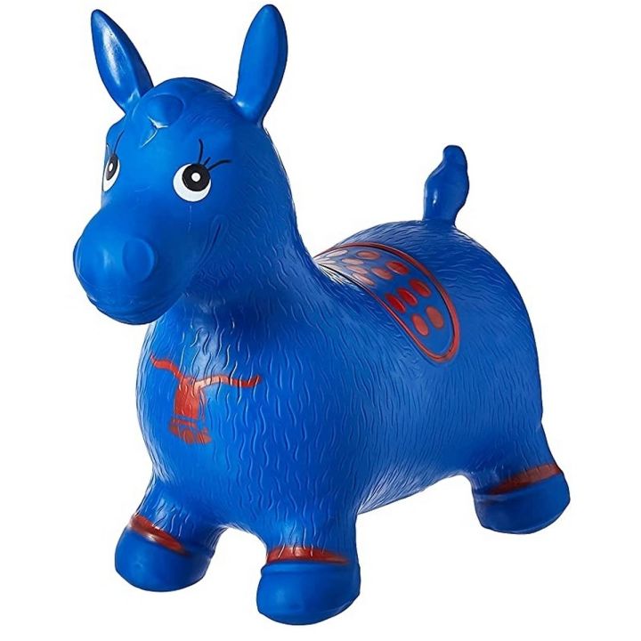 Blue Horse Hopper, Pump Included (Inflatable Space Hopper, Jumping Horse, Ride-on Bouncy Animal)