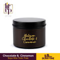 Lit Up Belgian Chocolate and Cinnamon Scented Candle 120ML. 