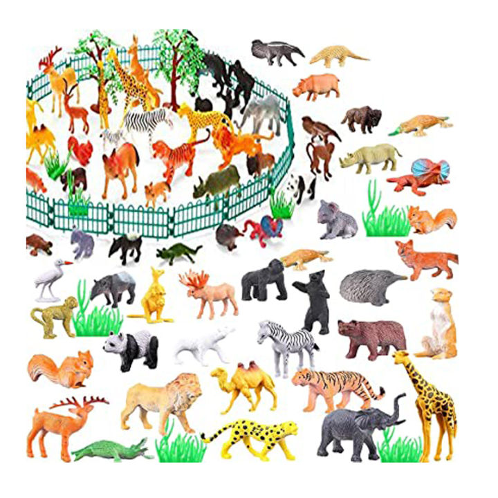 18 pcs Rubber Wild Animal Mini Jungle Animals Figure Play Toys for Kids Daraz.pk