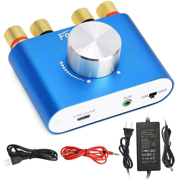 Facmogu F900 2 CH Bluetooth Amplifier 100W with Power Supply Adapter DC 12V 5A, 50W + 50W BT 5.0 Mini Wireless Audio Power AMP for Home HiFi Stereo Speaker