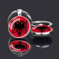 National Flag Keychain Algeria Turkey Tunisia Morocco Portugal Albania Double-sided Glass Pendant Keyring Jewelry Key Chains. 