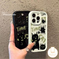 Fashion Cool Devil Style Black Cat Graffiti Phone Cover Angel Eyes Case for Infinix Smart 7 Hot 30i 30 Play Note 30 VIP 12 G96 Tecno Spark 10 10C Go 2023 2024 Camon 20 Pro Trend Brand Soft Cover. 