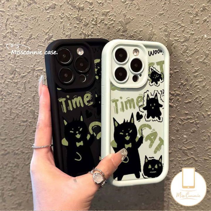 Fashion Cool Devil Style Black Cat Graffiti Phone Cover Angel Eyes Case for Infinix Smart 7 Hot 30i 30 Play Note 30 VIP 12 G96 Tecno Spark 10 10C Go 2023 2024 Camon 20 Pro Trend Brand Soft Cover