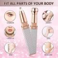 Flawless 2 in 1 Portable Premium Chargeable Electric Eyebrow Trimmer for Women, Epilator, Facial Hair Remover for Women, Face, Lips, Nose Hair Removal with Light (Rose Gold). 