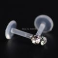 【Hengli jewelry story】25PCS/Lot Zircon monroe Lip Bar Ring Plastic Cartilage Tragus y Girls Piercing Jewelry Anti-allergic. 