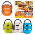 2 Layer Easy Portable Stainless Steel Office And School Lunch Box. 