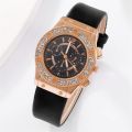 LooKeo mall 5pcs Set Elegant Luxury Women Watch Personality Fashion Diamond-encrusted Watch for Women & girls Party Matching Popular Jewelry. 