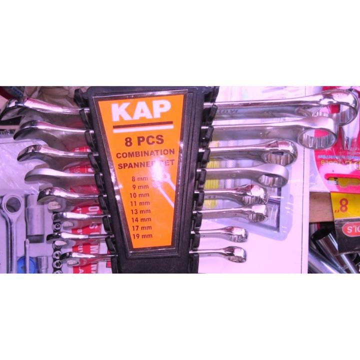 ( Job Load ) Orignal Germany & Taiwan Mix Ring Fix Spanner Set - 8 Piece Set 8mm to 19mm