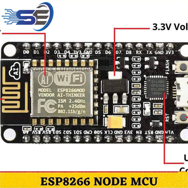 NodeMCU ESP8266 WiFi Module – IoT Development Board for Arduino ...