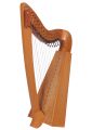 Gevon Ash wood Irish Harp 15 strings with semi tone levers, tuning key, carry bag and spare strings. 