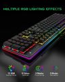 Black Shark RGB Mechanical Gaming Keyboard LED Backlit Wired Keyboard with Blue Switches, Fully Programmable, Anti-Ghosting 104 Keys for Desktop PC, Sixgill K2. 