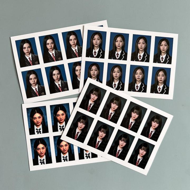 1piece Kpop AESPA One Inch Photo School Uniform Girls Photo Cards Group WINTER KARINA NINGNING LOMO Cards Photocards For Fans