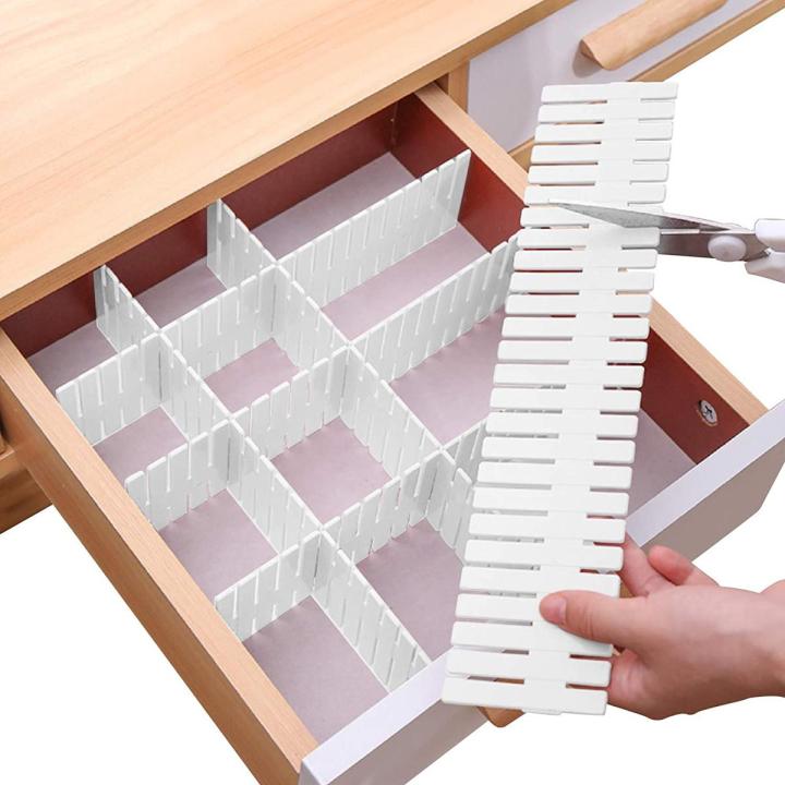 Adjustable Stretchable Interlocking Plastic Drawer Divider-Pack of  4 pieces, Assorted Colors