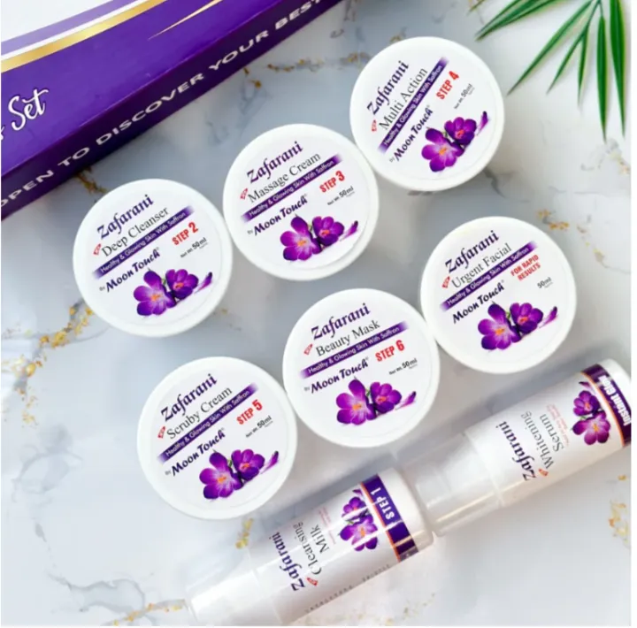 Zafrani%20Facial%20Kit%20with%20Saffron%20%7C%20Moon%20Touch%20Herbal%20Brightening%20Facial%20Set%20for%20Radiant%20&%20Glowing%20Skin%20(8%20Pcs)%20-%20Image%203