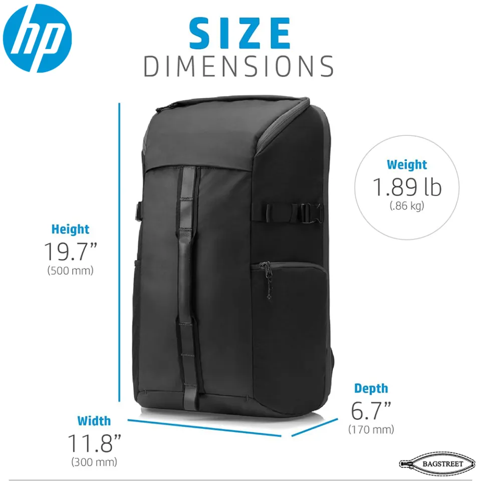 HP Pavilion Tech 15.6 Backpack Water Resistant with RFID Laptop Chromebook Mac Daraz.pk