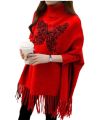 Women's Winter! Creative Butterfly Printed Fleece Poncho For Women Printed Poncho For Girls. 