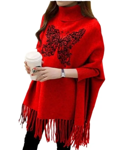 Women's%20Winter!%20Creative%20Butterfly%20Printed%20Fleece%20Poncho%20For%20Women%20Printed%20Poncho%20For%20Girls%20-%20Image%204