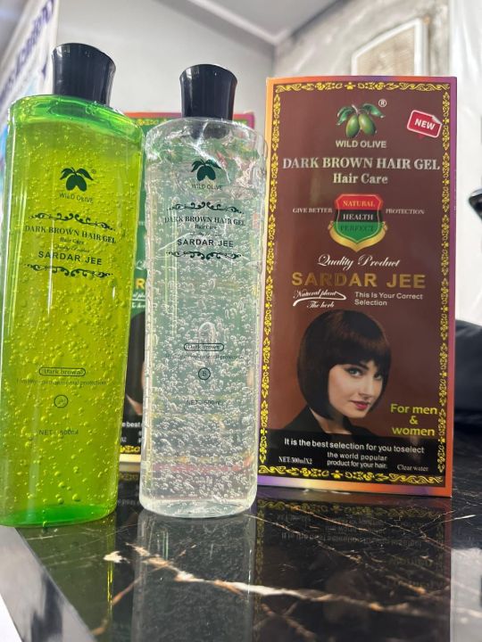Sardar Jee Dark Brown Hair Color Gel SARDAR JEE EASY DYEING COLOURING GEL (New Advanced Technology) + OIL 2 BOTTLES 1000 ML