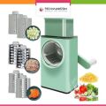 Techmanistan 3-in-1 Rotating Vegetables Cutter Chopper, Manual Vegetable Chopper, Vegetable Slicer with 6 Stainless Steel Blades, Grater Onion Dicer Spiralizer Vegetables Chopper Grater, Mandoline Vegetable Slicer Grater. 