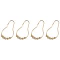 Easy Install Rustproof Shower Curtain Hooks Frictionless Stainless Steel - Easy Glide Shower Rings for Shower Curtains Rods Polished Gold Set of 12 Hooks. 
