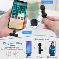 [Not Support Samsung and Vivo] Wireless Clip Mic, Wireless Lavalier Microphones, Lapel Clip-on Microphone, for Type-C&iPhone Mobile phone, Laptop, Video Recording, Tiktok, Facebook Live, YouTube Live Stream. 