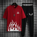 New trendy fired printed summer tracksuit for men and boys. 
