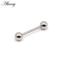 【beauty code】Alisouy 1 9 Colors Tongue Piercing Septum ear Cartilage nailTunnels Ear Plugs lip Body piercing Jewelry 1.6*16*6mm. 