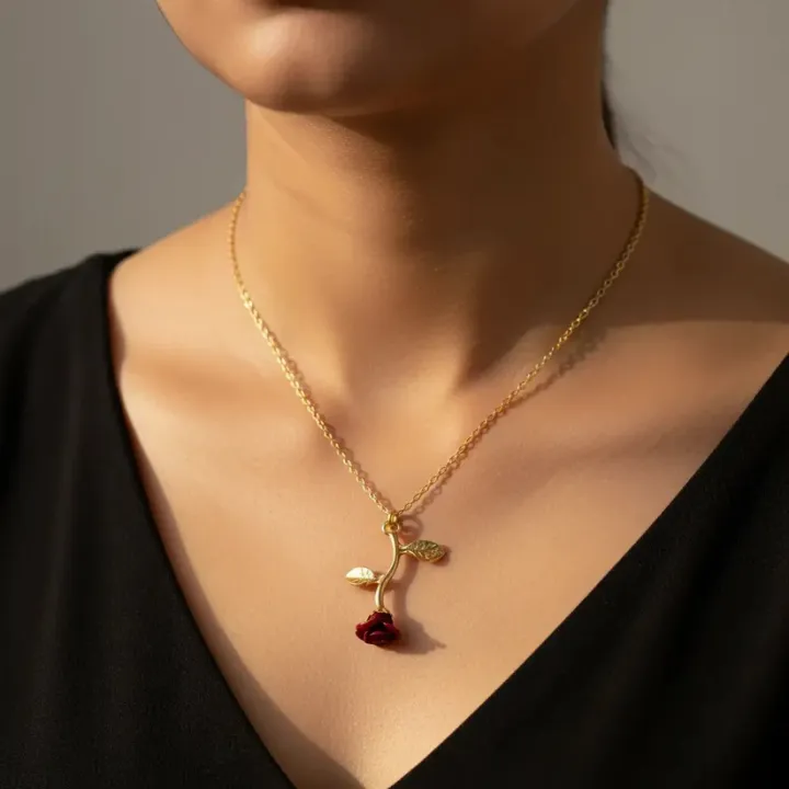 Falling%20Rose%20Pendant%20Necklace%20%E2%80%93%20Gold%20Plated%20Adjustable%20Chain%20-%20Image%204