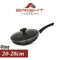 BRIGHT - Non Stick Frying Pan with Glass Lid - 20/22/24/26/28 cm. 