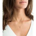 【happy one】Simple V-shaped Pendant Crystal Necklace Multi-layer Clavicle Necklaces for Fashion Neck Jewelry XL894. 