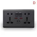 EU Standard Usb Socket Gray Embedded Panel Wall Power Socket Cologo. 