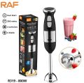 RAF Hand Blender Mixer 800W Chopper Mixer Bowl Egg Whisk & Beaker -Coffee Beater -Egg Beater Machine For cake - Meat Chopper | Stainless Steel Hand Blender with 4 Blades | 2 Speed Levels | Ice Crushing,Smoothies,Powerful & Durable Home & Kitchen Appliance. 