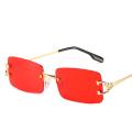 XaYbZc Blue Rectangular Sunglasses Rimless Men Metal Fashion Square Sun Glasses For Women Gradient Lens Frameless 2024 UV400. 