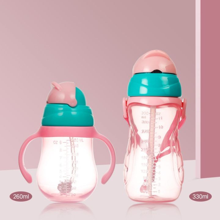 Baby Girls Boys Water Bottle Cups Children Portable Feeding Bottles With Straw Kids Leak Proof Durable Cup With Handle