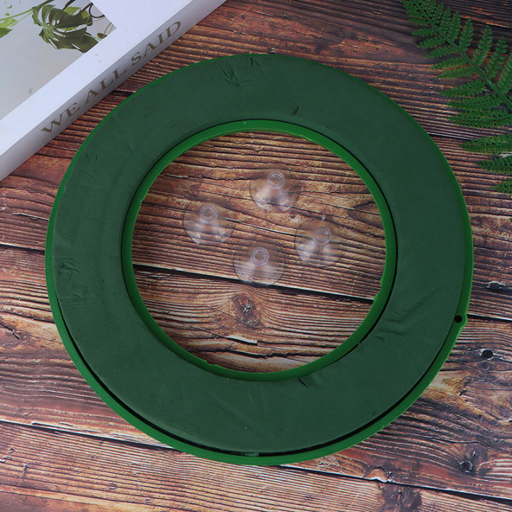 1Pc Round Wreath Base Floral Foam Rings Foam Floral Wreath Flower Arrangements Blocks Hoop Ring Wedding Funeral Supplies Natuo