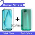 Huawei Nova 7i Tempered Glass Screen Protector Polish Glass + Back Matte Protector Soft Skin Sheet Soft Film Protector For Huawei Nova 7i. 