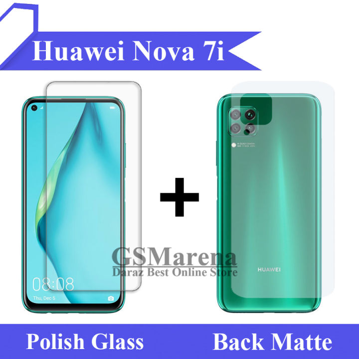 Huawei Nova 7i Tempered Glass Screen Protector Polish Glass + Back Matte Protector Soft Skin Sheet Soft Film Protector For Huawei Nova 7i