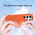 Luxury Heat Dissipation Hole For Magsafe Case For Samsung Galaxy S24 S23 FE S22 Ultra Plus Magnetic Wireless Charge Matte Cover. 
