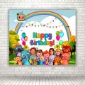 COCOMELON Birthday Theme Backdrop / Birthday Theme Decoration / COCOMELON Theme Printed on Panaflex Size 4x4 Feet. 