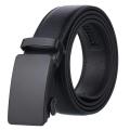 Men's Automatic Buckle Belt Slip Buckle Business Casual Leather Waist Belt. 