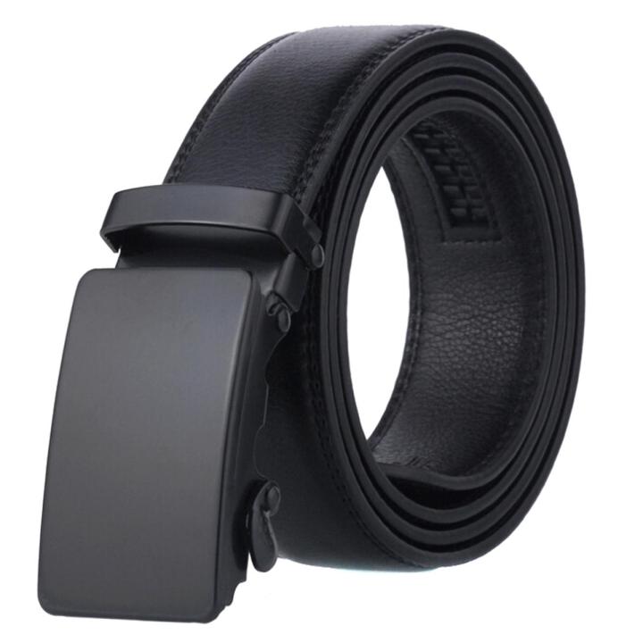 Men's Automatic Buckle Belt Slip Buckle Business Casual Leather Waist Belt