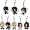Anime Levi Ackerman Eren Jaeger Keychain Cosplay Pendant Key Chain Key Ring Men Women  Gifts. 