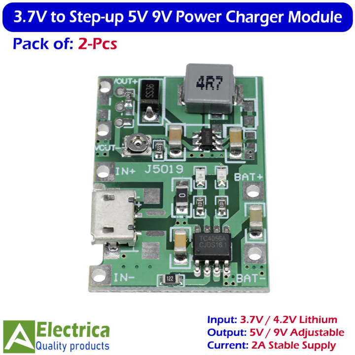 2Pcs%20Micro%20USB%20J5019%203.7V%20to%205V/9V%202A%20DC-DC%20Lithium%20Battery%20Charger%20&%20Boost%20Converter%20Module%20for%20Router%20Backup%20Power%20by%20Electrica%20-%20Image%202