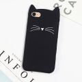 3D Smile Black Cat Ear Beard Soft Silicone Case For iPhone 4 4S 5 5S SE 6 6S Plus 8 7 7Plus X XR XS MAX Rubber Cover Phone Case. 