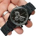 Stylish Watch Classic Dial Matt Chain Comfortable Rubber Straps Casual Watch Quartz Watches for Men. 