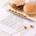 100Pcs Hamburger Garnish Bamboo Sticks Disposable Fruit Sticks Food Picks-Angelia. 